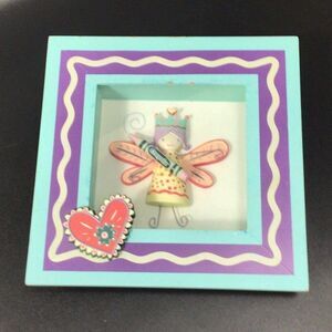 Vintage Crayola Color Jump Rope Childs Nursery Glass Picture Frame Rare Art